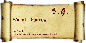 Váradi György névjegykártya