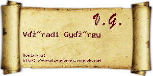 Váradi György névjegykártya